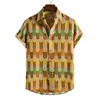 Chemises décontractées pour hommes Été Stripes classiques chemises hawaïennes hommes Hot Vente 3D Print Tropical Plantes courtes Shirts décontractés Bouton Aloha 240424