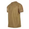 Taktyczne koszulki męskie Summer unisex stały kolor Szybki suszenie wojskowy koszulka z krótkim rękawem top jest używany do treningu 240426