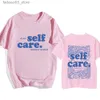 Męskie koszulki MACC Miller Self Care T-shirty ciężkie psychologiczne swobodne męskie T-shirt krótkie rękawy Letnie Spring Hip Hop Street Ubranie Q240425