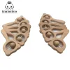 Bateaux bébé toys houx ours main montessori jouets de dentition en bois anneau bébé rattales teether sensorielle jouant au gymnase charmes