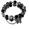 Бисера недавно спроектированные браслет с черными хрустальными бусинками, подходящие для женщин Элегантная бабочка для подвесной девушки, ювелирные украшения