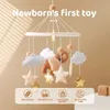Baby Rattle Toy 012 Maanden voelde houten mobiel geboren muziekbox haakbed bel hangende speelgoed houder beugel baby krib 240426