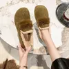 Casual Shoes Designer Style Woman Fur Loafers Winter Warm Plush Moccasins Ladies Elegant Furry Soft Sole Slip-On Flat