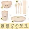 Dinnerware Gets Wheat Straw Sets Lightweight e Pratos inquebráveis PRAIXOS PORTÁVEIS COLOR NORDIC 28 PETOS DE TABAL