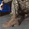 Schoenen 2023 NIEUWE FASOM MILITAIRE TACTICAL BOTES LEGER BOTES MANNEN MET SIDE ZAPPER ONDERDOOR Antislip Militaire man Laarzen Veiligheidsschoenen