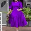 Sukienki zwykłe Afrykańskie sukienki Purple plus wielkości damskie długi 2024 3xl