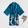 Women's Sleepwear Fashion Satin Robe Female Bathrobe Sexy peignoir femme Silk Kimono Bride Dressing gown slpwear Night Grow For Women Y240426