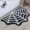Banheiro de Halloween de Halloween tapete de tapete aranha lavável web gótica de abóbora anti -deslizamento de desenho animado q240426