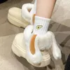 Chaussures de pantoufles pour femmes plate-forme d'hiver talons hauts coton imperméable 2024 Bottes de neige