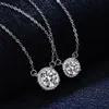 Sterling Sier S925 펜던트 1 Moissanite Necklace Womens Fashion Luxury Round Package Sier Pendant Collar Chain