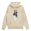 Męskie bluzy bluzy nowa designerska misie niedźwiedź Rugby Gra twarda drukowana crewneck ciężka mieszanka szyja luźna jesień dhz8p