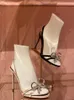 Casual schoenen Chmury 2024 Bridal White Silver Elegant Rhinestone High Heels Sandalen voor bruid dames dames feestje bruiloftavond