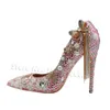 Chaussures habillées Mariage blanc Bridal Pearl Rhingestone Pildeaux hauts High Talons sexy Points Points 10 cm Talons minces Stallettos Sweet Fairy Women Pumps