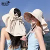 8548 Summer Sun Protection and Sunshade Hat, Big Eaf Shawl, Fisherman's Hat, Fashionable Bow, Hollow Top, Can Tie Horse Tail Hat, Children