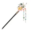 Hair Clips Chinese Stick Chopstick Floral Hairpin Fork Wooden Vintage Girls Hanfu Bun Jewelry Retro Tiaras Gitf For