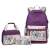 Sac à dos Sacs d'école à sacs à dos fixes en trois pièces pour les adolescents pour les filles
