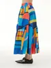 Kjolar xitao randig tryckmönster kjol mode elastisk midja fan casual stil minoritet 2024 sommar wmd5493