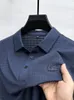 Herren Polos High-End-Brandbrief gedrucktes Polo-Hemd Kurzarm Top Mode Plaid Ice Seide bequem 2024 Summer Casual T-Shirt
