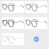 Lenses Yimaruili Ultralight Pure Titanium Eyeglasses Frame Women Double Beam Big Face Optical Prescription Glasses Frame Men 2218yj