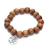 Bedelarmbanden 12 mm kralen yoga geïnspireerde bamboe hout mala mala armband boeddha hamsa hand wens bot lotus