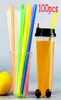 Drinking Straws 100pcs bag Clear Colorful Black Individually Wrapped Milk Tea Drinks For Pearl Bubble Holiday Jumbo Event Party6336360