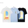 カサブランカ23春/夏新しいファンタジーゲートスターリーキャッスルカサのレター半袖カップルTシャツYHNR