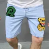 Men's Jeans Summer mens fashionable and personalized embroidered denim shorts mens slim fit five point pants high-quality casual beach jeans and shortsL244