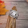 Cluster Rings Brand Ring Set Silver 925 Jewelry Luxury Wedding Anillos for Women Valentines Day Gift Shiny Zircon Bague