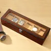 Embers Black Luxury Wood Grain Watch Box 3 Slots 6 Quartz Mechanical Series Storage 240415
