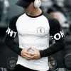 Lagen sporttraining lange mouwen t -shirt gloednieuwe sweatwicking snel drogende strakke elastische elastische casual indoor outdoor fitness equipm