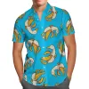 Skjortor 2021 Summer Casual Button Shirt Holiday Shortsleeve Animal 3D överallt Tryckt Beach Fashion Mens Lapel Colorful Hip Hop Tops