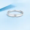 Cluster Rings HTOTOH 0.3 Ct D Princess 18K White Gold Plated 925 Silver Moissanite Ring Grilfriend Woman Gift Love Token Girl Gif