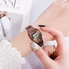 Montre-bracelets Skmei Luxury en acier inoxydable à rebours Watch Womens Fashion Ladies Sport Wristwatch Smallproproping Small Cador Chrono Digital Clock