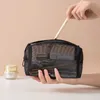 Mesh Clutch Bag Breathable Visible Mesh Toiletry Bag Small Portable Cosmetic Bag Large Capacity Travel Storage Bag
