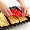 Moules 1pcs Gâteau en silicone Waffle Moule Waffles Pane Rectangle Coucure de pâtisserie coagée