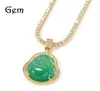 Collier Hip Hop Jade Pith Maitreya Bouddha Zircon Pendentif pour hommes et femmes49559328791992