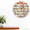 Desk Table Clocks Cartoon Bookshelf Wall Clock For Home Decoration Living Room Quartz Needle Hanging Watch Modern Kitchen Clock