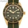 Wersja wysokiej jakości Tudery Designer Straftwatch ster 1958 Zielona twarz Automatyczna mechaniczna męska zegarek 79018C