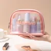New Transparent Cosmetic Bag Six-piece Pvc Wash Storage Bag Bath Swimming Beach Bag Net Red Pu Frosted Bag