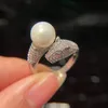 simulation natural freshwater pearl ring for women shell bead leopard head open female animal jewelry 240420