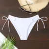 New Solid Color Lace Up Triangle Swimming Pants Women's Swimsuit Single Bottom Swimming Pants