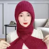 Boinas Mujeres Gat de invierno Balaclava Combo Combo suave y cálido tibio de cabeza a prueba de viento para damas envoltura de cuello de bufanda