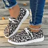 Sapatos casuais Moda Manomotores de leopardo 2024 Spring Women Sport Flats Sneakers Brand Lace Up andando correndo zapatos feminino