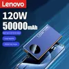 Банки питания сотового телефона Lenovo New 120W 50000 мАч высокой емкости Power Pack Power Power Pack Portable Battery Charger подходит для iPhone Samsung Huawei 240424