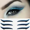 Tattoo-overdracht dubbele ooglijnstickers glitter eyeliner sticker set waterdichte herbruikbare oogmake-up zelfklevende sticker schoonheidsaccessoires 240427