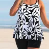 Swimwear féminin Femmes Sexy Plus taille Two Piece Floral Print Swimsuit With Jirt Lady Outdoor Sport Suite de natation Bachwear