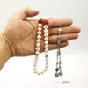 Tasbih Natural Fraphwater Pearls 100％本物の真珠赤はイスラム教徒のイスラム女性ジュエリーファッションネックレスアラビアアクセサリー240415