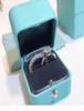 Real 100 925 Sterling Silver Brand Riceve Set 5A Zircon Sona CZ Impegno per matrimoni Anelli per Women Finger Jewelry4749687