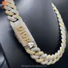 Lifeng Jewelry Nom personnalisé Hiphop Two Tone 925 STERLING Silver Cuban Link Chain Iced Out Men Moisanite Collier Set Bracelet