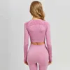 Women's Tracksuits Womens Vitality Seamless Yoga Set Fitness Clothing Sportswear Womens Gym Leg Push Up Tight Top 240424